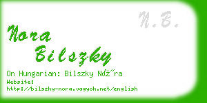 nora bilszky business card